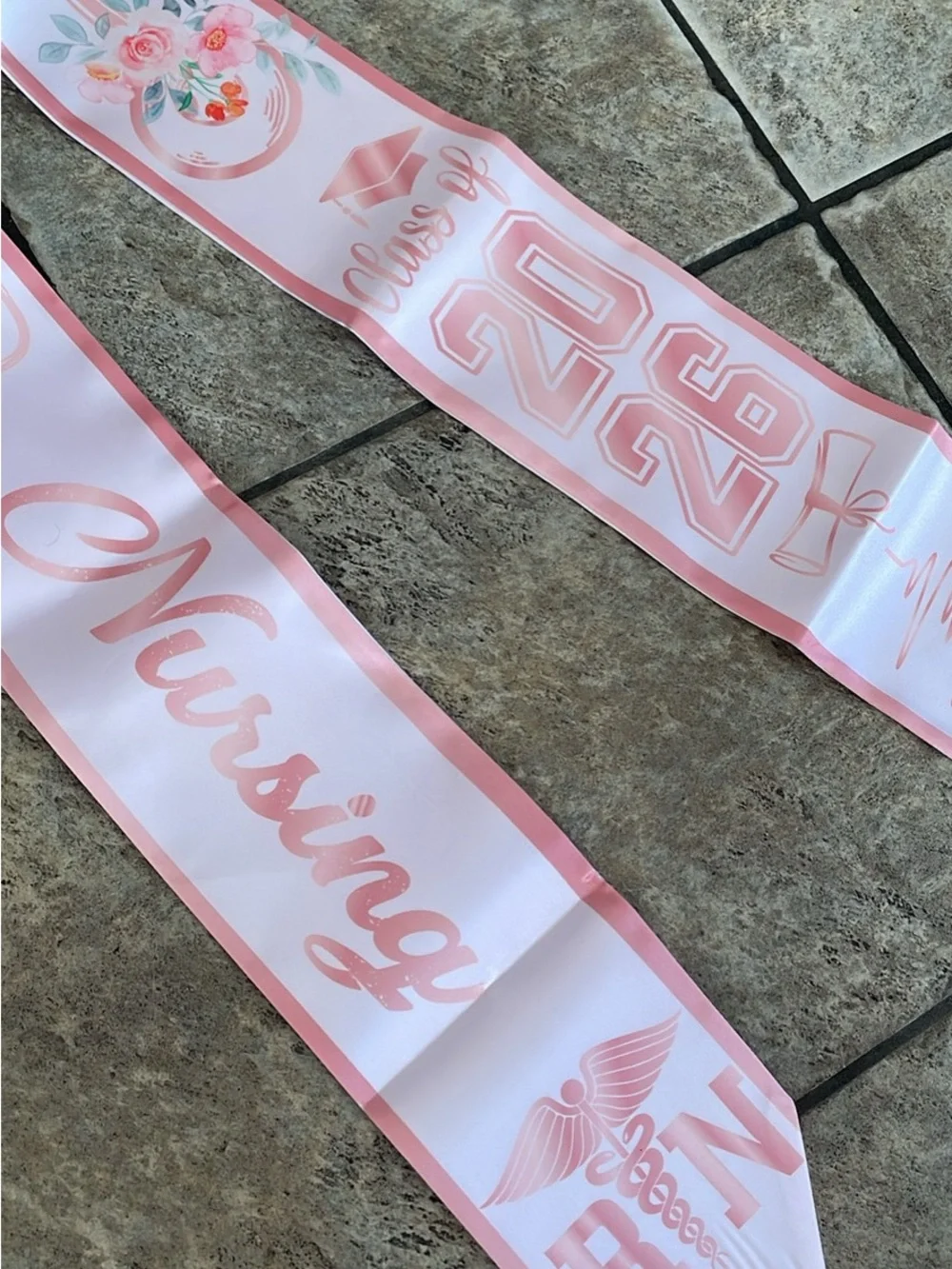 Nursing Class of 2026 Satin Graduation Sash - Pink